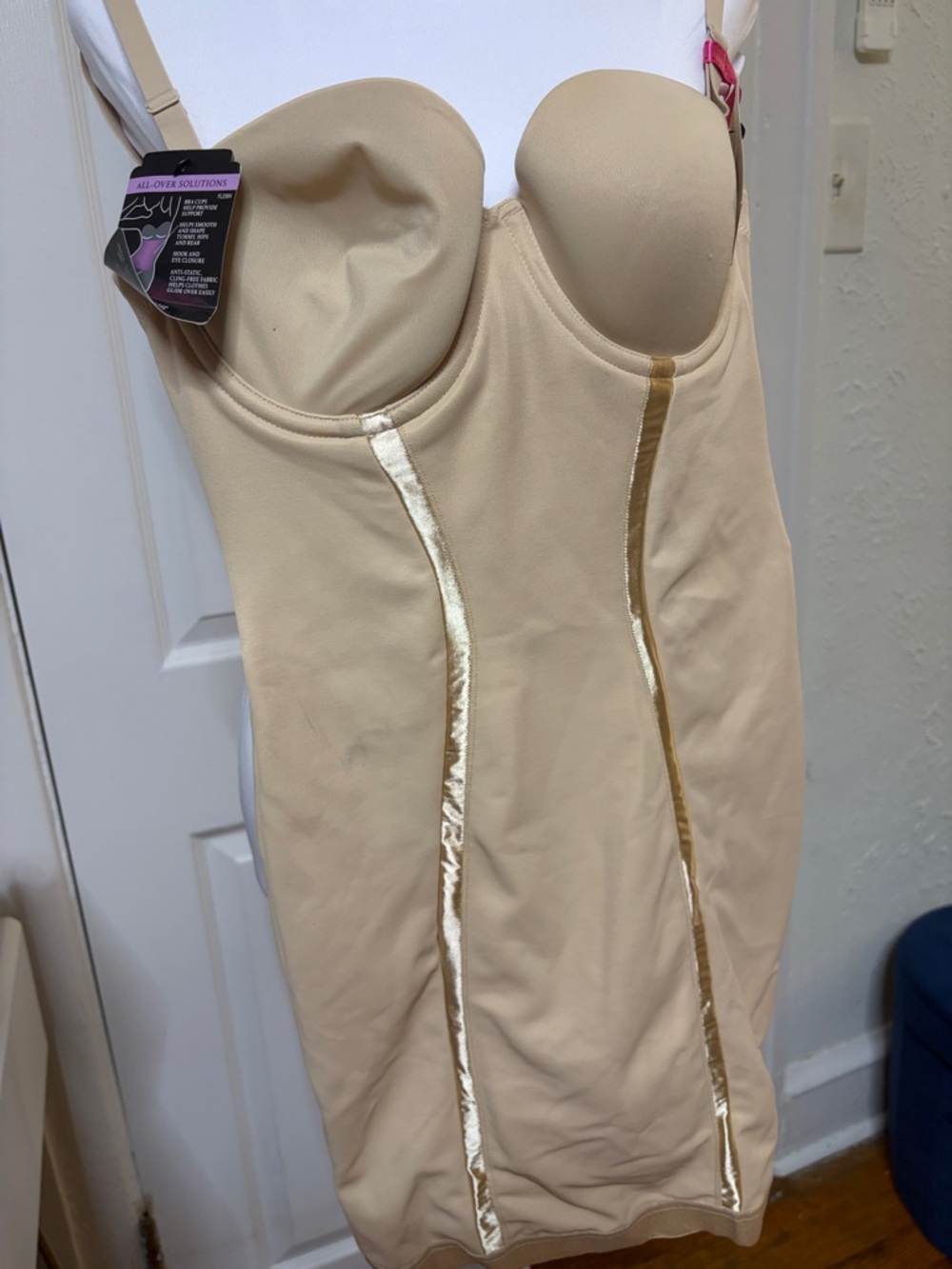 Maidenform Beige Shapewear Slip with Gold Accents